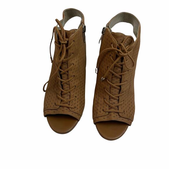 Sam Edelman Ennette Lace Up Open Toe Block Heel Sz. 6.5 Hippie Cottage Boho - Picture 3 of 12